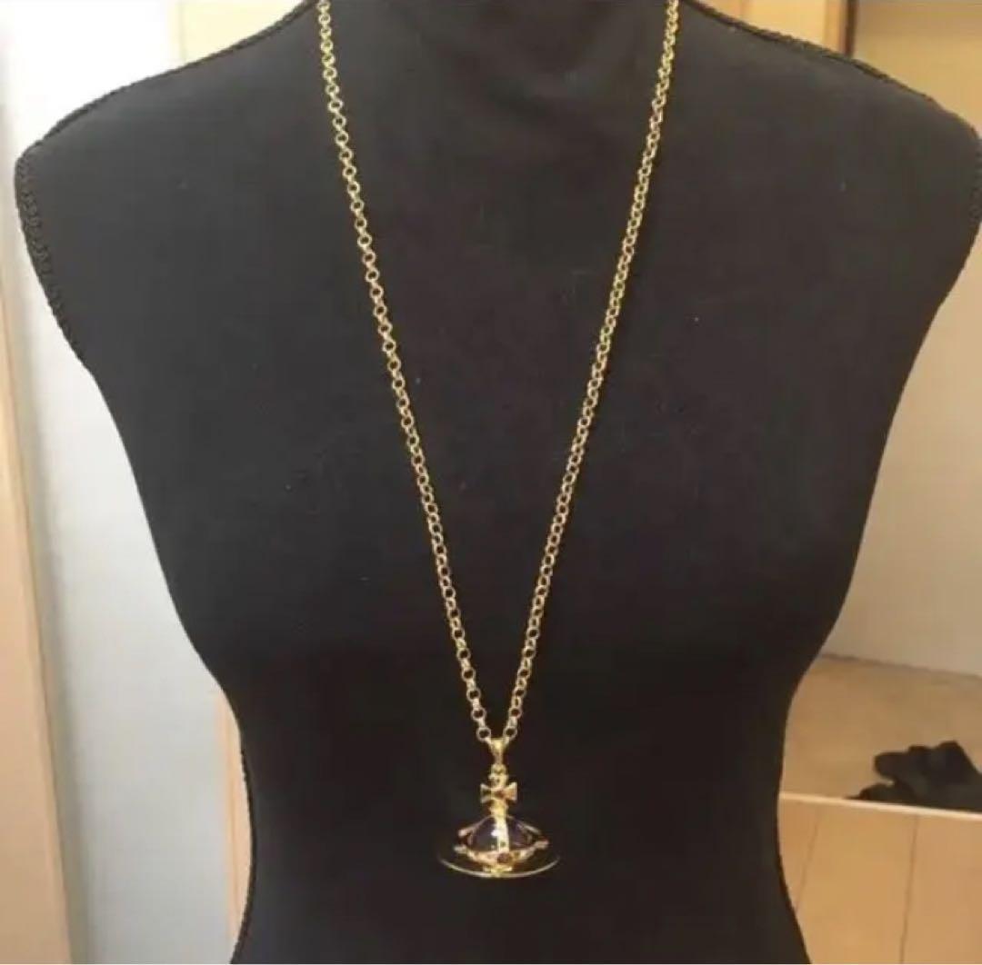 Vivienne Westwood Necklace Small Orb Gold Purple w