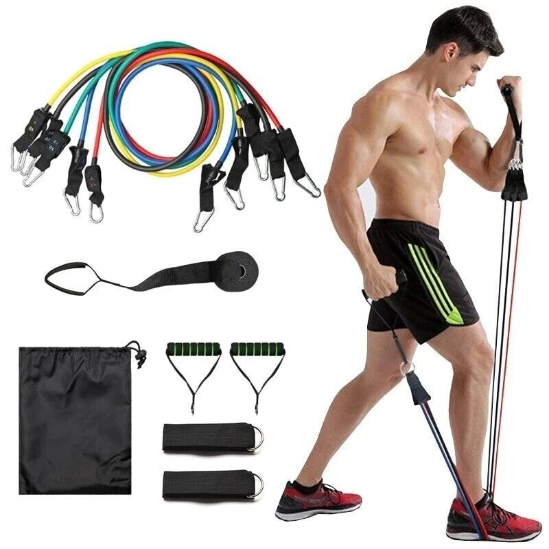 Set Di 5 Fasce Elastiche Di Resistenza In TPE - Senza Lattice, Per Allenamento, Fisioterapia, Yoga, Pilates E Stretching - 5 Livelli Di Carico Da 2,3 A 13,6 Kg