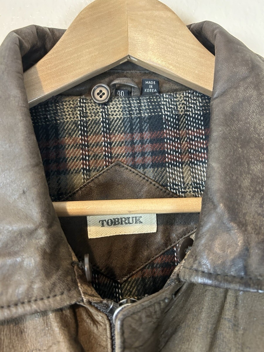 Tobruk Large L Genuine Leather Jacket Brown Vintage Men's Tobruk Large L Genuine Leather Jacket Brown Vintage Men's