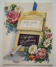 Changing slate chalkboard vintage Birthday greeting cards *DD4