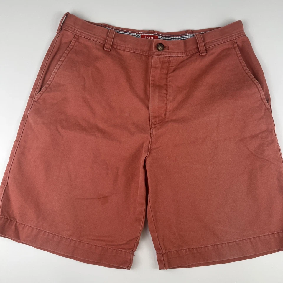 Lote de 3 Pantalones Cortos Izod Hombres Talla 32 Agua Salada Floral Rayas Salmón Playa Club de Golf Foto 3 de 4