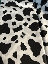 Black White Cow Print Fabric 18" x 44" Quilt Cotton F68