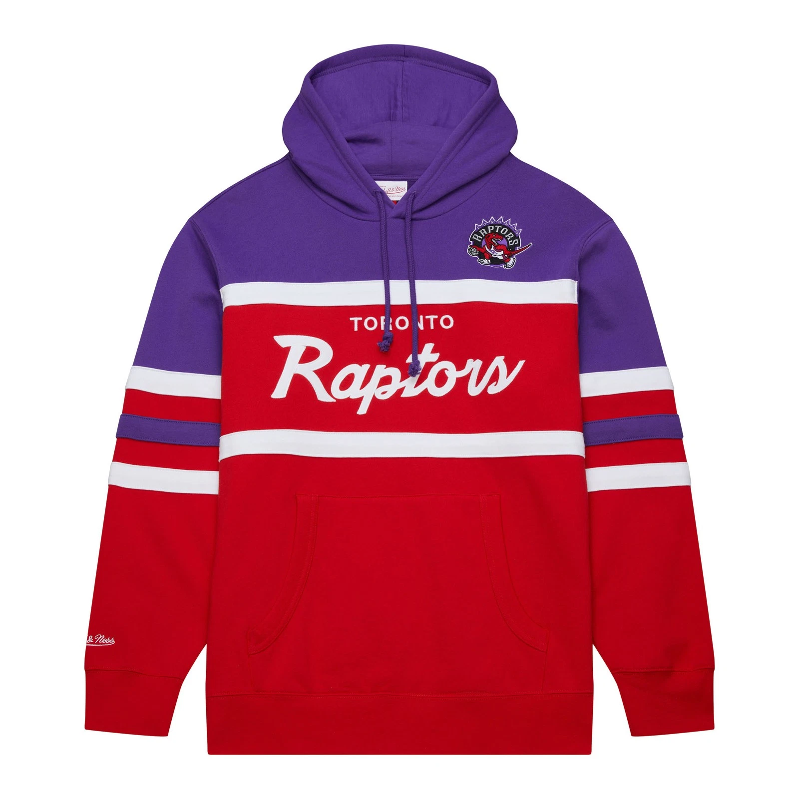 Men's Toronto Raptors Mitchell & Ness Red/Purple Head Coach Pullover Hoodie