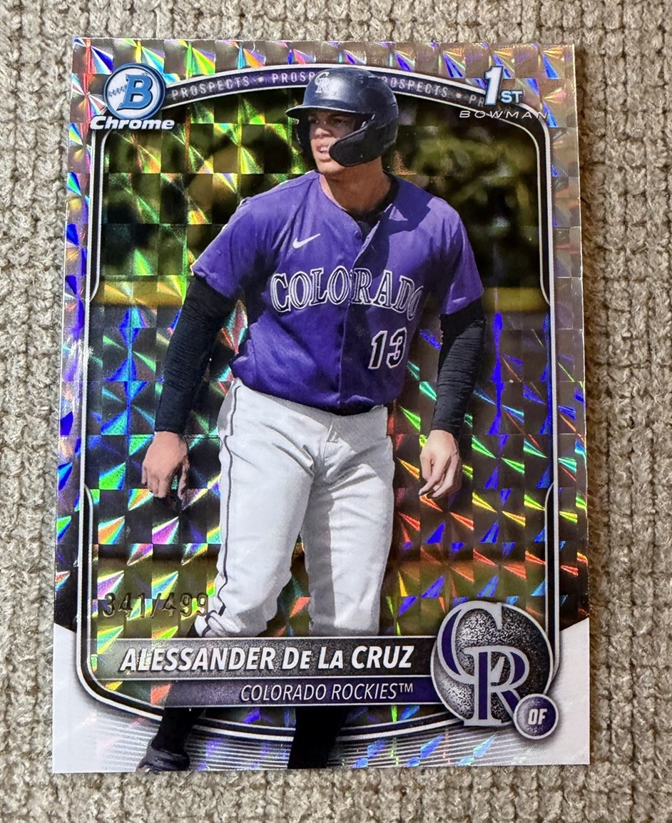 2025 Bowman Chrome #BCP-219 Alessander De La Cruz Prospects Geometric #/499