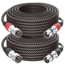 2 Pack 25FT XLR Microphone Cable Pure Copper Balanced Audio Cable Gold Plated