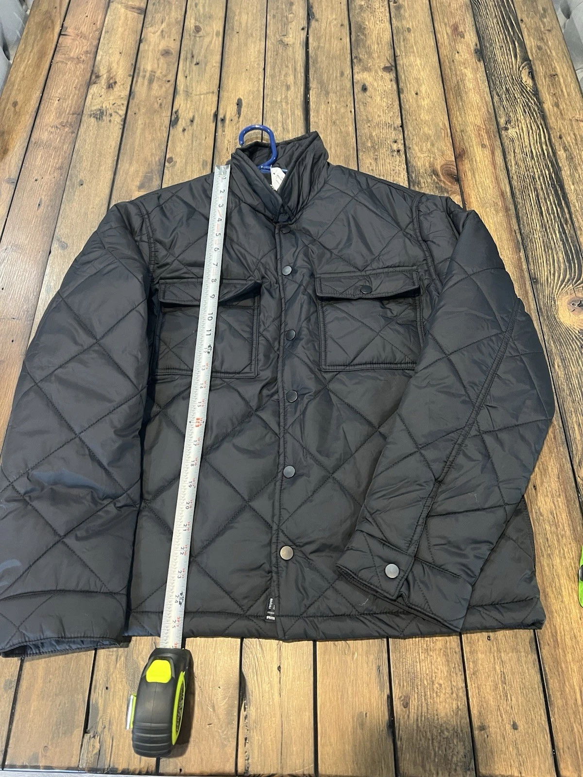 NWT RSQ Black Quilted Puffer Coat Size Small Adult Men