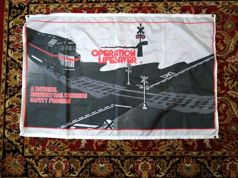 Operation Lifesaver Huge Flag Banner - National Rail Crossing Safety Program