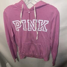Victoria's Secret PINK Hoodie Sweatshirt Pink Zip Y2K XS