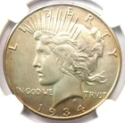 1934-S Peace Silver Dollar $1 Coin - Certified NGC Uncirculated Detail (UNC MS)