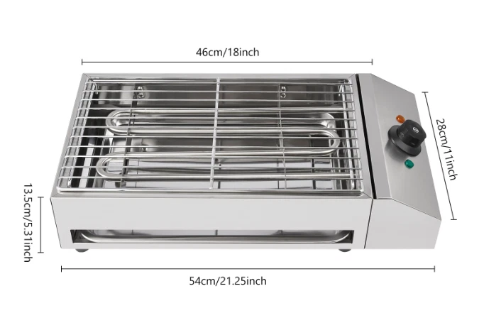 Parrilla eléctrica de 1800 W con tapa plana placa caliente barbacoa encimera parrillas comerciales Foto 3 de 4