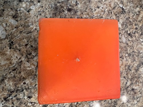 Vintage Halloween Wax Candle Orange Witch 6” JCP UNUSED SQUARE CUBE SKULL 3D - Picture 7 of 10