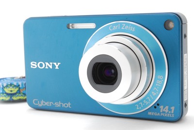 [ NEAR MINT w/Strap ] Sony Cyber Shot DSC-W350 Blue Digital Camera From JAPAN