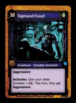 Sigmund Fraud Yellow Solforge Fusion Zombie Scientist Trading Card TC