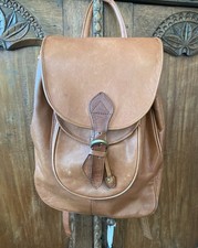 Hidesign Tan/Camel Color Leather Backpack Rucksack Shoulder Bag