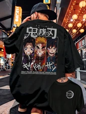 Anime Demon Slayer Graphic T-Shirt Women's Men's Trendy Casual Cotton T-shirt