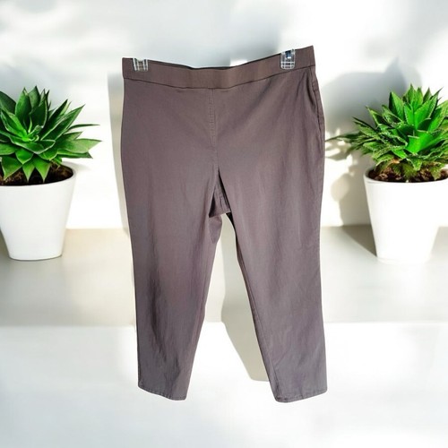 Style and Co Crop Pants Womens Large Short Khaki Pull On Straight Leg NWOT - Picture 5 of 5