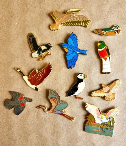 Bird pins (set of 11)