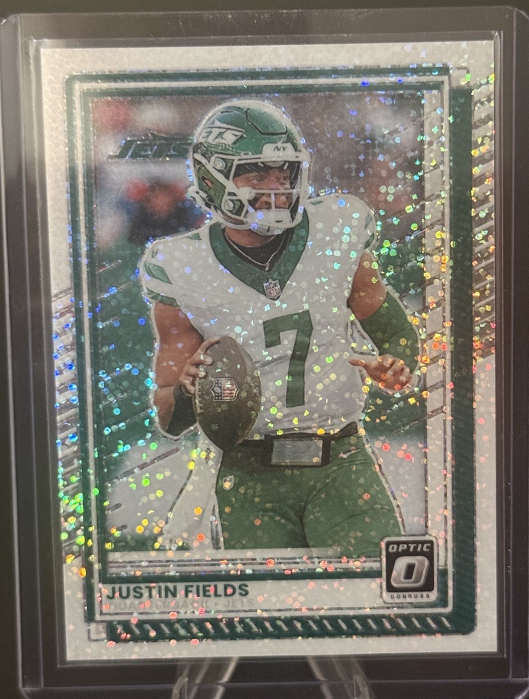 2025 Donruss Optic Justin Fields White Sparkle Prizm #167 NY Jets SSP