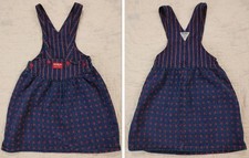Vintage 80's OshKosh B gosh Denim Jumper Dress Girls 6 Made USA Overall Floral