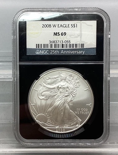 2008 W American Silver Eagle - NGC - MS 69
