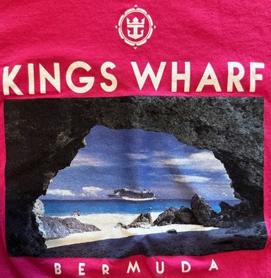 Kings Wharf Bermuda pink graphic Print T-shirt ss crew ladies L