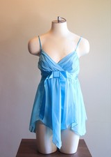 Vintage Fredericks Of Hollywood Blue Two-piece set Medium
