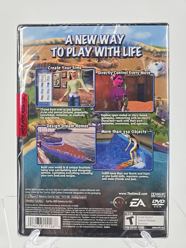 The Sims (2005) - Sony Playstation 2 PS2 - Brand New - Sealed - Not For Resale! - Image 2 of 4