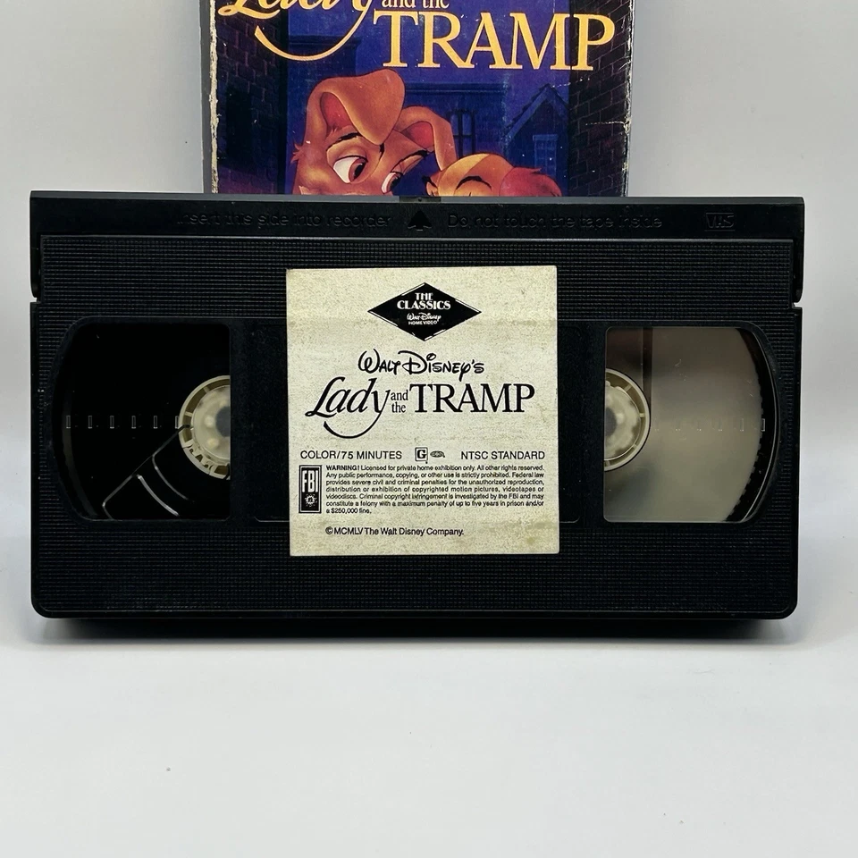Lady & the Tramp VHS Disney Tape Black Diamond Classics VTG Slipcover Case Rare! - Image 4 of 4