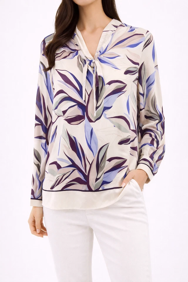 Bluse Ivi 34 XS Bunt Damen Shirt Tunika Hemd Oberteil Seide Elegant Neu - Bild 1 von 4
