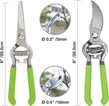 WORKPRO 2-Piece Pruning Shears Set 8'' Handing Pruner with Steel Straight Blade