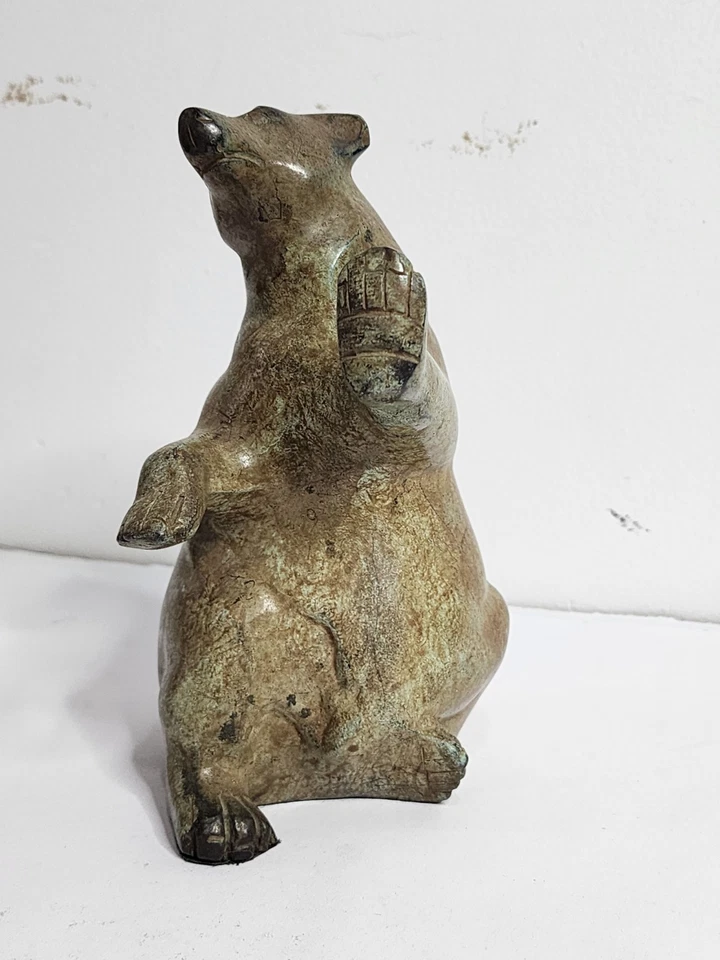 Oso de bronce vintage pintado en frío Foto 4 de 4