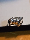 Vintage Taxco Sterling Silver  Ribbed Ring   Sz 9