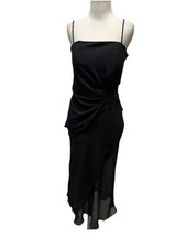 Vintage Cachet Womans Black Y2k Fairy  Beaded Formal MIDI Dress Size 4