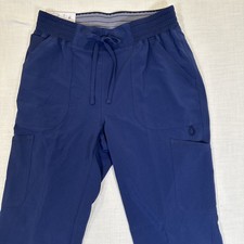 SCRUBSTAR Performance Scrubs Womens Small Blue Straight Leg Medical Scrub Pants