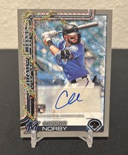 2025 Topps Holiday Connor Norby Holiday Silver Glitter Auto /25 #PA-CN Marlins