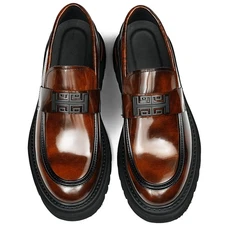 Men's Burnished Loafers: Signature Hardware & Supple Inner Contours