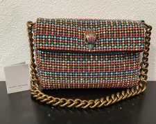 Kurt Geiger Small Rainbow Crystal Party Shoulder Bag 8.5" x 6" x 2" Synthetic