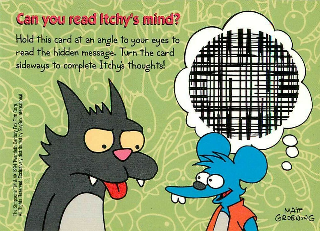 ITCHY & SCRATCHY 1994 Skybox The Simpsons Series 2 DECODE-A-CARD