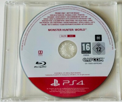 PS4 Monster Hunter: World PROMOTIONAL COPY RARE Excellent Condition Disc Only