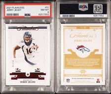 JERRY JEUDY 2021 Panini Flawless Ruby Diamond Gems 01/20 PSA 8 (Pop 1)