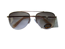 FOSSIL Rose Gold Wire Frame Aviator Sunglasses 013492205 60-13-141 NWT