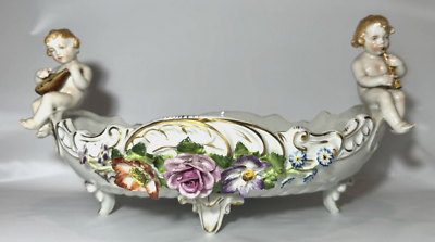 ANTIQUE Von Schierholz CENTERPIECE German Porcelain Cherub Bowl | eBay