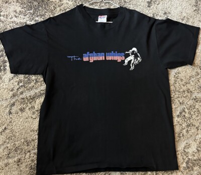 VTG The Afghan Whigs Shirt 1998 American Flag Spell out Spaceman Shirt V RARE L