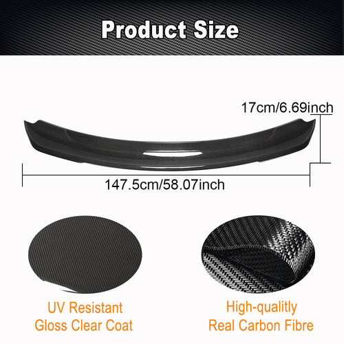 Fit For Ford Mustang Coupe 2015-2020 REAL Carbon Rear Trunk Spoiler Lid Wing - Picture 8 of 13