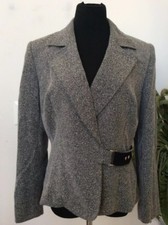 Liz Claiborne Women s Career Grey Polyester Blend Tweed Blazer Jacket Sz 12 EUC