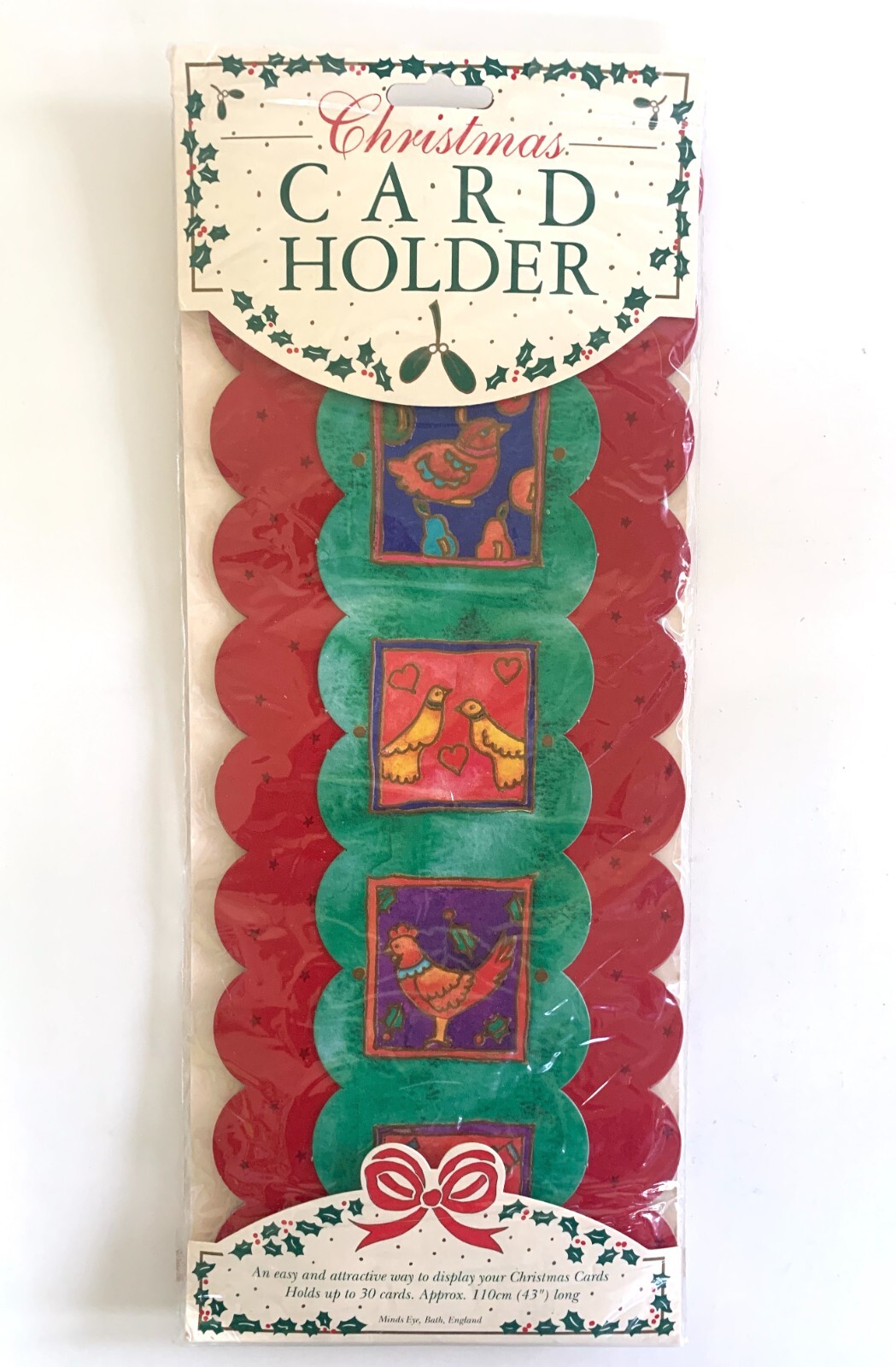 43-Inch Cardboard Christmas Card Holder Displays 30 Cards England Minds Eye 12 Days Design-image