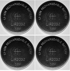 4 x LIR2032 Li-Ion Rechargeable 3,6V Akku Knopfzelle CR2032 wiederaufladbar Euni