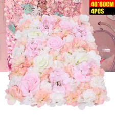 Artificial Rose Silk Flower Wall Panel Wedding Party Backdrop Decor 60cmX40cm