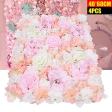 Artificial Rose Silk Flower Wall Panel Wedding Party Backdrop Decor 60cmX40cm