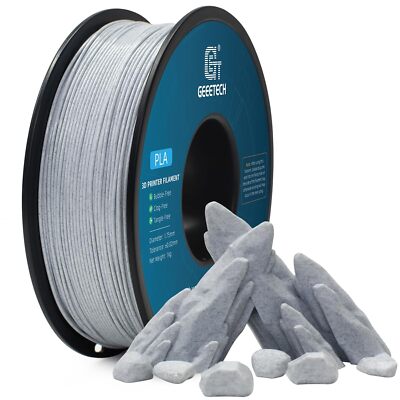 GEEETECH 3D Printer Filament Like Marble PLA Stone Texture Grey 1KG/Roll 1.75mm